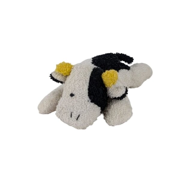 Russ Home Buddies Biff Cow #4163 Black White 7" Stuffed Animal Terry Cloth Vtg - Picture 1 of 7